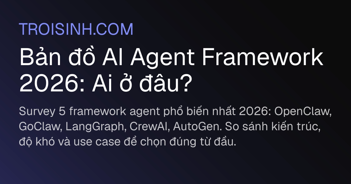 Bản đồ AI Agent Framework 2026: Ai ở đâu?