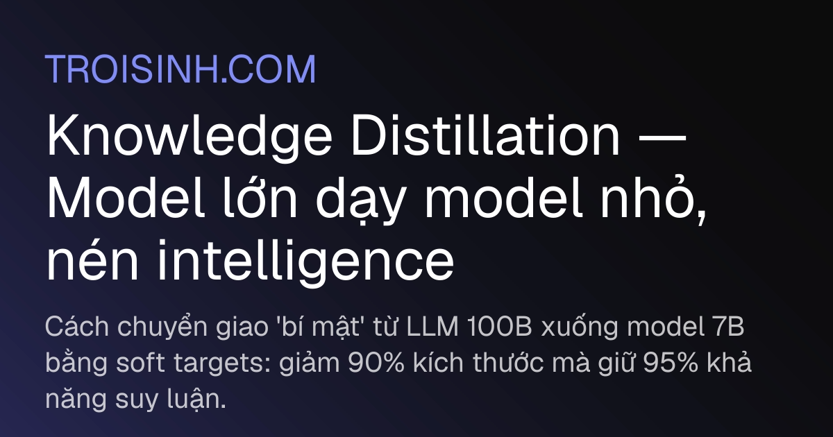 Knowledge Distillation — Model lớn dạy model nhỏ, nén intelligence ...